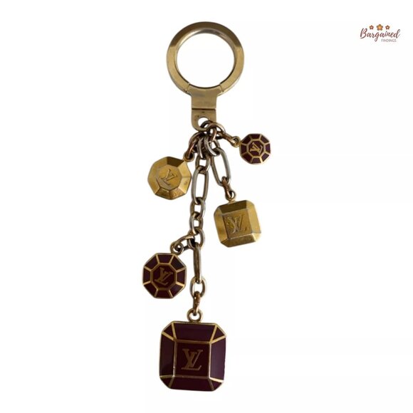 Authentic LOUIS VUITTON Porte Cles Cabochon Keyring Bag Charm - Picture 3 of 8